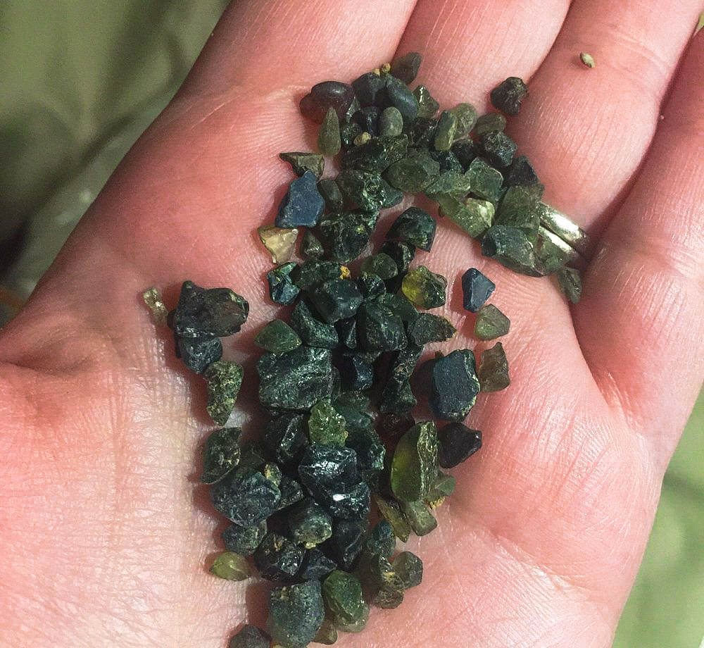 Gemstones discovered during a fossicking experience